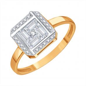 Золотое кольцо Karatov с бриллиантом Т14601В002 фото