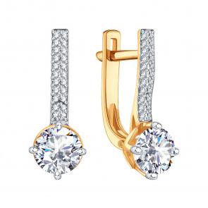 Золотые серьги Karatov с аметистом и бриллиантом Т146028637-01 фото