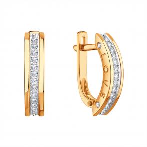 Золотые серьги Karatov с бриллиантом Т14602В620 фото