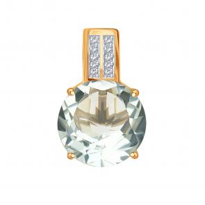 Золотая подвеска Karatov с аметистом и бриллиантом Т146035889 фото