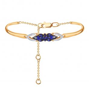 Золотой браслет Karatov с бриллиантом и сапфиром Т146101052 фото