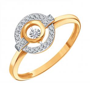 Золотое кольцо Karatov с танцующим бриллиантом Т14661Б875 фото