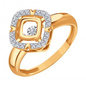 Золотое кольцо Karatov с танцующим бриллиантом Т14661Б876 фото