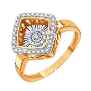 Золотое кольцо Karatov с танцующим бриллиантом Т14661Б877 фото