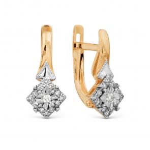 Золотые серьги Karatov с бриллиантом Т146629767 фото