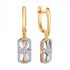 Золотые серьги Karatov с бриллиантом Т14662Г559 фото