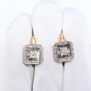 Золотые серьги Karatov с бриллиантом Т14662Г562 фото