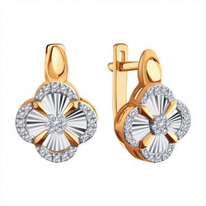 Золотые серьги Karatov с бриллиантом Т14662Г566 фото