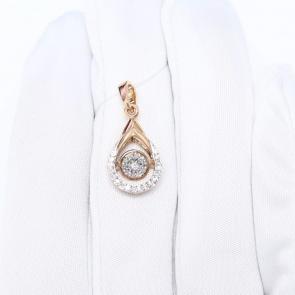 Золотая подвеска Karatov с танцующим бриллиантом Т146636061 фото