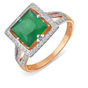 Золотое кольцо Karatov с фианитом и агатом Т147017952 фото