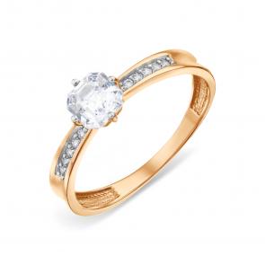 Золотое кольцо Karatov с фианитом Т147018491 фото