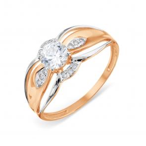 Золотое кольцо Karatov с фианитом Т147018668 фото