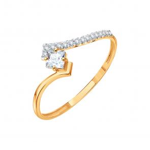 Золотое кольцо Karatov с фианитом Т14701А061 фото