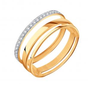 Золотое кольцо Karatov с фианитом Т14701Б318 фото
