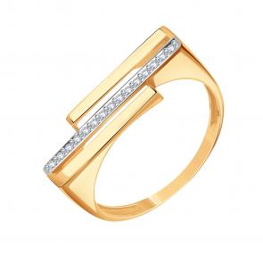 Золотое кольцо Karatov с фианитом Т14701Б319 фото