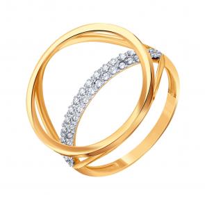 Золотое кольцо Karatov с фианитом Т14701Б320 фото