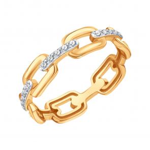 Золотое кольцо Karatov с фианитом Т14701Б352 фото