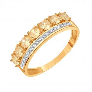 Золотое кольцо Karatov с фианитом Т14701Б378 фото