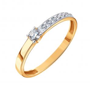 Золотое кольцо Karatov с фианитом Т14701Б392 фото