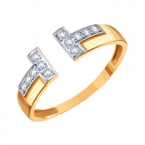 Золотое кольцо Karatov с фианитом Т14701Б566 фото