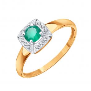 Золотое кольцо Karatov с фианитом и агатом Т14701Б729 фото