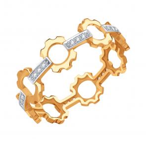 Золотое кольцо Karatov с фианитом Т14701Б846 фото