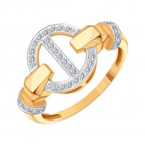 Золотое кольцо Karatov с фианитом Т14701Б976 фото