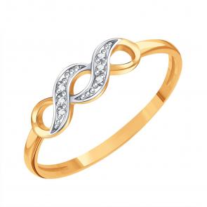 Золотое кольцо Karatov с фианитом Т14701Д071 фото