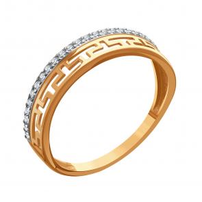 Золотое кольцо Karatov с фианитом Т14701Д263 фото