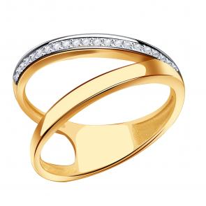 Золотое кольцо Karatov с фианитом Т14701Д367 фото
