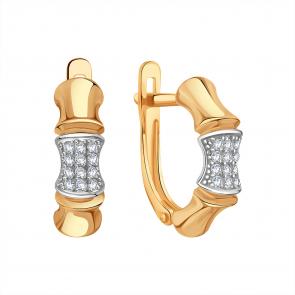 Золотые серьги Karatov с фианитом Т14702В742 фото