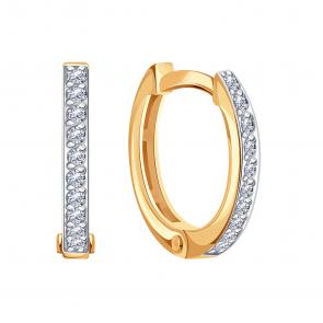 Золотые серьги Karatov с фианитом Т14702В823 фото