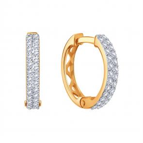 Золотые серьги Karatov с фианитом Т14702В824 фото