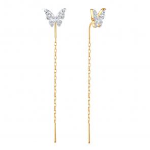 Золотые серьги Karatov с фианитом Т14702В845 фото