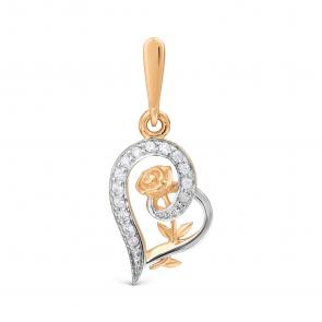 Золотая подвеска Karatov с фианитом Т147035372 фото