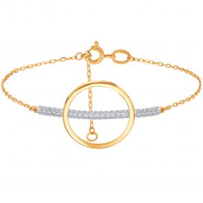 Золотой браслет Karatov с фианитом Т147101059 фото