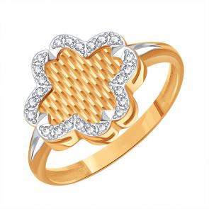 Золотое кольцо Karatov с фианитом Т14761Д033 фото