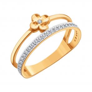 Золотое кольцо Karatov с фианитом Т14761Д178 фото