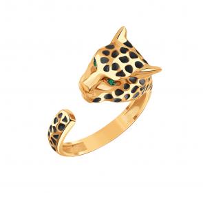 Золотое кольцо Karatov с изумрудом и эмалью Т15101Б222 фото