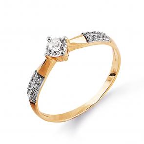 Золотое кольцо Karatov с фианитом Т242014394 фото