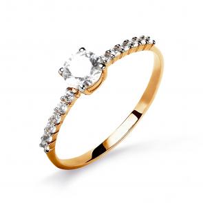 Золотое кольцо Karatov с фианитом Т242015549 фото