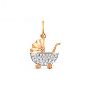 Золотая подвеска Karatov с фианитом Т247034683 фото