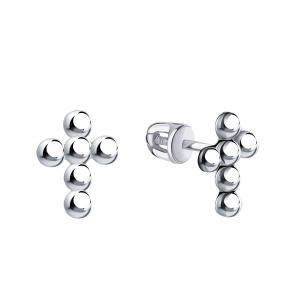 Серьги-кресты из белого золота Karatov Т30002Е158 фото