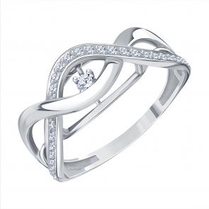 Кольцо из белого золота Karatov с танцующим бриллиантом Т30101Б735-01 фото