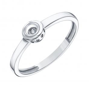 Кольцо из белого золота Karatov с бриллиантом Т30101Б911 фото