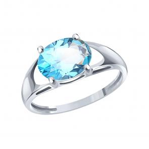 Кольцо из белого золота Karatov с топазом Т30101Д019 фото