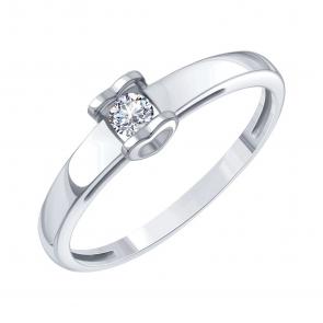 Кольцо из белого золота Karatov с бриллиантом Т30101Д052 фото