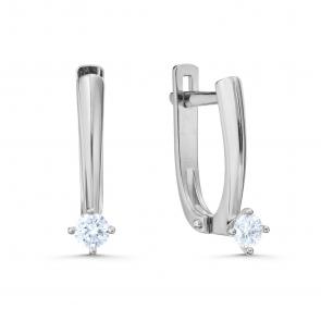 Серьги из белого золота Karatov с бриллиантом Т30102В146 фото