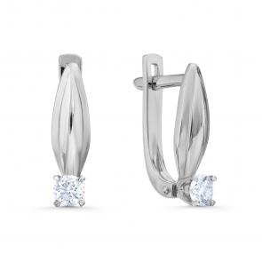 Серьги из белого золота Karatov с бриллиантом Т30102В148 фото