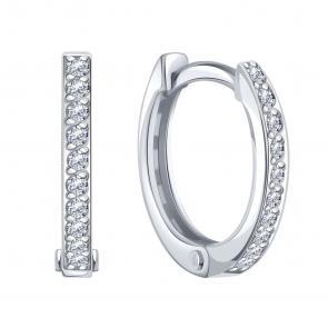 Серьги из белого золота Karatov с бриллиантом Т30102Г083 фото